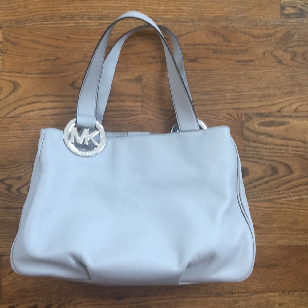 EUC Grey Michael Kors leather bag